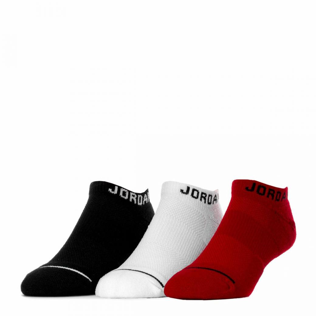 3 Pack Mens Jumpman No Show Sock Black/White/Gym Red | Mens/Womens Jordan Socks
